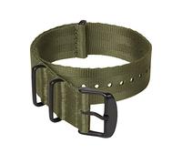 Archer Watch Straps - Correas de Reloj NATO de Nailon Tipo Cinturón de Seguridad (Verde Oliva/Piezas Metálicas en Negro, 20mm)
