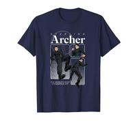 Archer World'S Most Dangerous Spy Funny Cartoon Camiseta, Hombre, Azul Marino, S