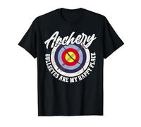 Archery Bullseyes Are My Happy Place Camiseta gráfica económica, Hombre, Negro, M