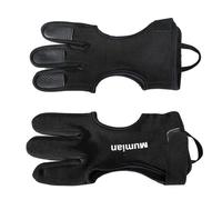 Archery Gloves Women - Compound Recurve Bow Accessories, Archery Finger Tabs 3 Fingers Safe Protection, Precision Anatomical Finger-Tabs, Breathable Bow-Grip | 4 Sizes Both Hands, Black