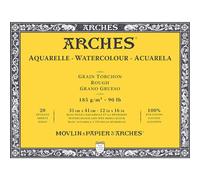 Arches 1795080 Bloc para Acuarelas, Madera, Color Blanco, 41 x 31cm, 20 hojas, 185g/m²