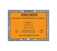 Arches Aquarelle 100% Grueso 300g Bloc Encolado 4L 31x41 20 hojas Blanco Natural
