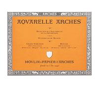 'Arches 200177173 bloque acuarela (Áspero, 300 g/m², 20 hojas por bloque "encolado alrededor, 46 x 61 cm, color blanco