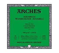 Arches Aquarelle 100% Fino 300g Bloc Encolado 4L 20x20 20 hojas Blanco Natural