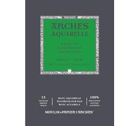 Arches Bloc encolado Aquarelle 100% Fino 300 g A3 12 hojas Blanco natural