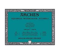 Arches Aquarelle 100% Fino 640g Bloc Encolado 4L 26x36 10 hojas Blanco Natural