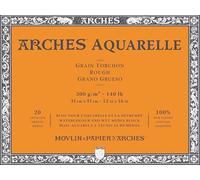 Arches Aquarelle 100% Grueso 300g Bloc Encolado 4L 31x41 20 hojas Blanco Natural
