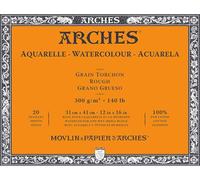 Arches Aquarelle 100% Grueso 300g Bloc Encolado 4L 31x41 20 hojas Blanco Natural