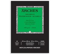 Arches Aquarelle - Bloc de papel para acuarela, 26 x 36 cm, color blanco natural