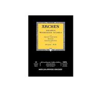 Arches Bloc para acuarela pegada, 1 lado (15 hojas) - Grano Torchon - Blanco natural 185 g/m² - A3