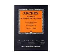 Arches - Bloc de Papel de Acuarela 1795103, 26×36 cm, 300 g/m², 12 hojas, blanco natural