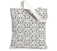 Arches - Bolsa de lona para mujer, moderna, minimalista, con diamantes, lunares, ninguno negro, lavable, reutilizable, para uso diario, ideas F, Negro, 13x15 Inch