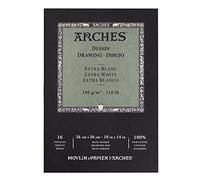 ARCHES Dessin Blanco Puro 100% Fino 180g Bloc Encolado 26x36 16 Hojas