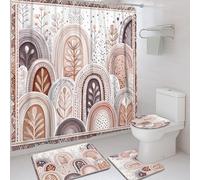 Arches - Juego de cortinas de ducha, moderno juego de cortina de ducha y tapete de baño para el hogar, baño, hotel, 72 x 72 pulgadas