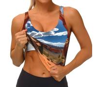 Arches National Park - Chaleco deportivo para mujer con estampado estándar, transpirable, para correr, ligero, para uso diario, uso al aire libre, Negro, S