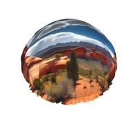 Arches National Park - Gorro de baño estándar de doble capa para mujer para cubrir el cabello largo y grueso, gorro impermeable reutilizable