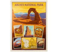 Arches National Park: impresión de collage, póster vintage, rompecabezas premium de 1000 piezas para adultos