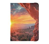 Arches National Park in Utah - Funda protectora de piel para pasaporte y tarjeta de vacunación, funda protectora para pasaporte y tarjeta de vacunación, ultrafina, Parque Nacional Arches en Utah, 1