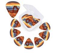 Arches National Park - Juego de 12 púas de guitarra con caja organizadora, 0.46 0.71 0.96 mm, incluye púas finas y medianas de grosor pesado, púas de guitarra abstracta para guitarra eléctrica