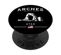 Arches National Park Utah USA Mountains Bandera Estadounidense PopSockets PopGrip Adhesivo