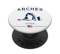 Arches National Park Utah USA Mountains Bandera Estadounidense PopSockets PopGrip Adhesivo