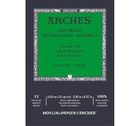 Arches Paquete Acuarela | Bloque Enc 14,8x21 12H Acuarela 100% Fino 300g Blanco Nat