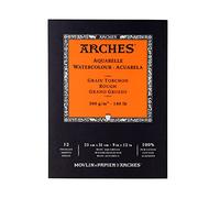 Bloc Enc 23x31 12H Arches Aquarelle 100% Grueso 300g Blanc Nat