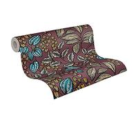 Architects Paper 377546 37754-6 - Papel pintado para pared (10,05 x 0,53 m), diseño floral, color rojo, beige y azul