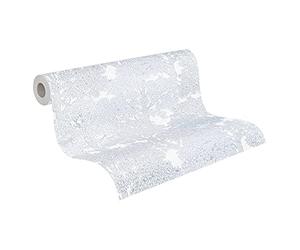 Architects Paper Papel pintado de bosque floral, impresión no tejida 10,05 m x 0,53 m, color gris y blanco fabricado en Alemania 377536 37753-6