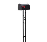 Architectural Mailboxes Mailbox-to-Go Weather-Resistant Steel Metal Mail Box for Outside with Post, Black, Medium Curbside Mailbox, USPS Approved for Residential Delivery