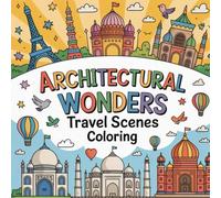 Architectural Wonders Travel Scenes Coloring: Cute coloring book for kids, coloring book for adults, kawaii coloring book, Coloring Book for Adults and Kids, Bold and Easy