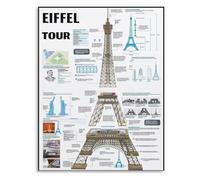 Architecture Poster: Eiffel Tower Design - Educational Canvas Wall Art for Home & Office(Framed,12x18inch(30x45cm))