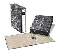 Archivador A-Z + Caja PRAXTON Negro Jaspedado, Din-A4 Ancho 75 mm. (Pack x5)