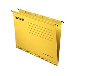 Archivador colgante Esselte Classic, reforzado, A4, paquete de 25, pestañas incluidas, color amarillo