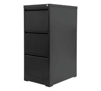 Archivador con cerradura, archivador de metal con 3 cajones para A4, legal, carta, antiinclinación, armario de oficina para oficina en casa, 46 x 62 x 103 cm (negro)