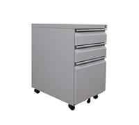 Archivador de acero para debajo del escritorio, unidad de archivo móvil con cerradura, gabinete de almacenamiento de hierro bajo para oficina, solución compacta de almacenamiento de documentos
