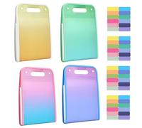 Archivador de archivos de colores, organizador de documentos expandible, 4 unidades, resistente al agua, organizador de papel A4, recibos, estudiantes, profesores, organización escolar