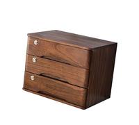 Archivador De Escritorio - Caja De Almacenamiento De Escritorio De Madera Maciza Con Cajones Con Cerradura, Organizador De Archivos A4/recibos Para Material De Oficina(3 drawer)