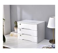 Archivador de escritorio, caja de almacenamiento de madera maciza con cajones con cerradura, organizador de archivos A4/recibos, ideal para suministros de oficina y documentos, archivador plano con 2
