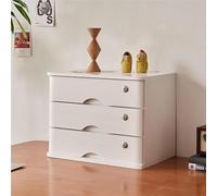 Archivador De Escritorio Con 3 Cajones: Caja De Almacenamiento De Madera Maciza, Organizador De Escritorio De Madera De 3 Niveles, Librería De Escritorio Con Cerradura(A3)