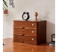 Archivador De Escritorio Con 3 Cajones: Caja De Almacenamiento De Madera Maciza, Organizador De Escritorio De Madera De 3 Niveles, Librería De Escritorio Con Cerradura(A2)