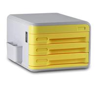 Archivador de escritorio seguro con cerradura de contraseña, multicapa para oficina y hogar, caja de almacenamiento versátil para archivos, suministros y papelería