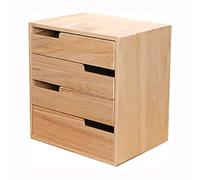 Archivador De Madera Maciza: Caja De Almacenamiento De Escritorio De Madera, Organizador De Cajones Multicapa, Mueble De Escritorio Para Guardar Papel A4(35 * 26 * 30cm)