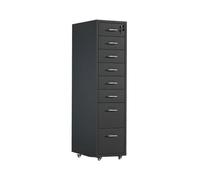 Archivador de metal alto - 8 capas con cerradura Sto Der, organizador de oficina multifuncional para documentos, datos, suministros, diseño negro y Slish