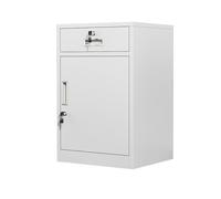 Archivador de metal con cerradura con estantes ajustables, moderno color blanco, solución para oficina en casa, diseño elegante y que ahorra espacio para una máxima organización y seguridad.