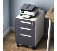 Archivador de metal de 3 cajones para oficina en casa, compacto debajo del escritorio, organizador de archivos de carta/legal/A4, elegante diseño gris, solución duradera y que ahorra espacio