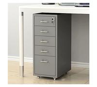 Archivador de metal de 5 cajones con cerradura para archivos legales/cartas/A4, almacenamiento completamente montado debajo del escritorio, nizer de oficina móvil, gestión segura de archivos