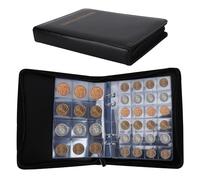 Archivador de monedas de 360 bolsillos,Monedas colección en 20 páginas, archivador de almacenamiento de monedas,álbum de colección de monedas para coleccionistas (estilo de cremallera)