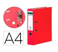 Archivador de palanca Elba de 80 mm de lomo tamaño din a4 cartón forrado pvc de color rojo con rado