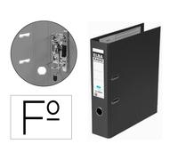 Archivador De Palanca Elba Chic Carton Forrado Pvc Con Rado Folio Lomo De 80 Mm Negro